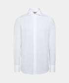 White Twill Tailored Fit Tuxedo Shirt